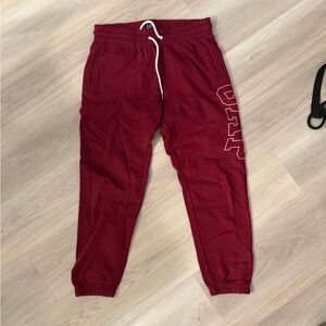 GAP Maroon Joggers with White Drawstring